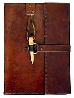 Leather Blank Book with Peg Closure 6 x 8